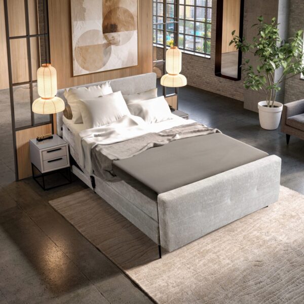 Stelbed met nachtkastje