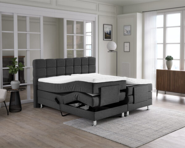 Elektrisch verstelbare boxspring Nootdorp – Antraciet – afbeelding 2