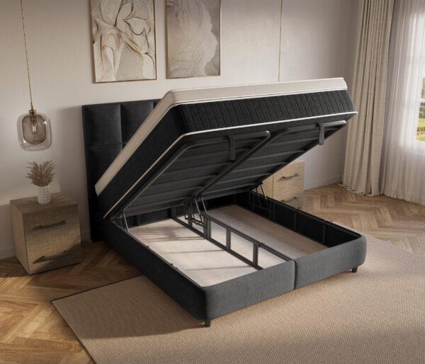 Opbergboxspring Benthuizen – Velvet Zwart – afbeelding 4 Opbergboxspring Benthuizen – Velvet Zwart – afbeelding 4